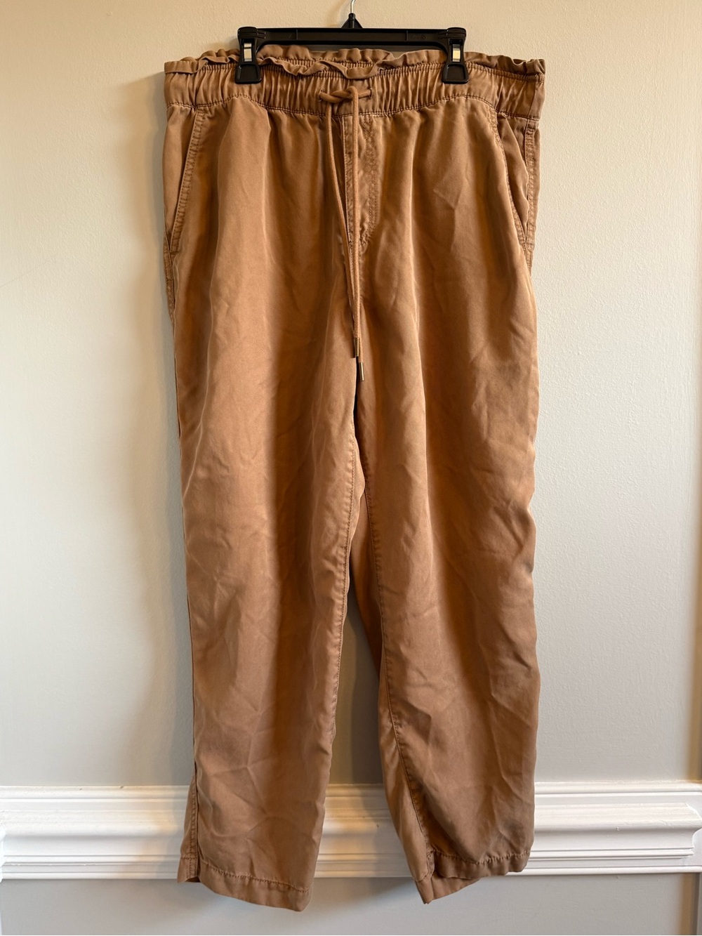 LOFT drawstring pant, EUC, tan, Medium
